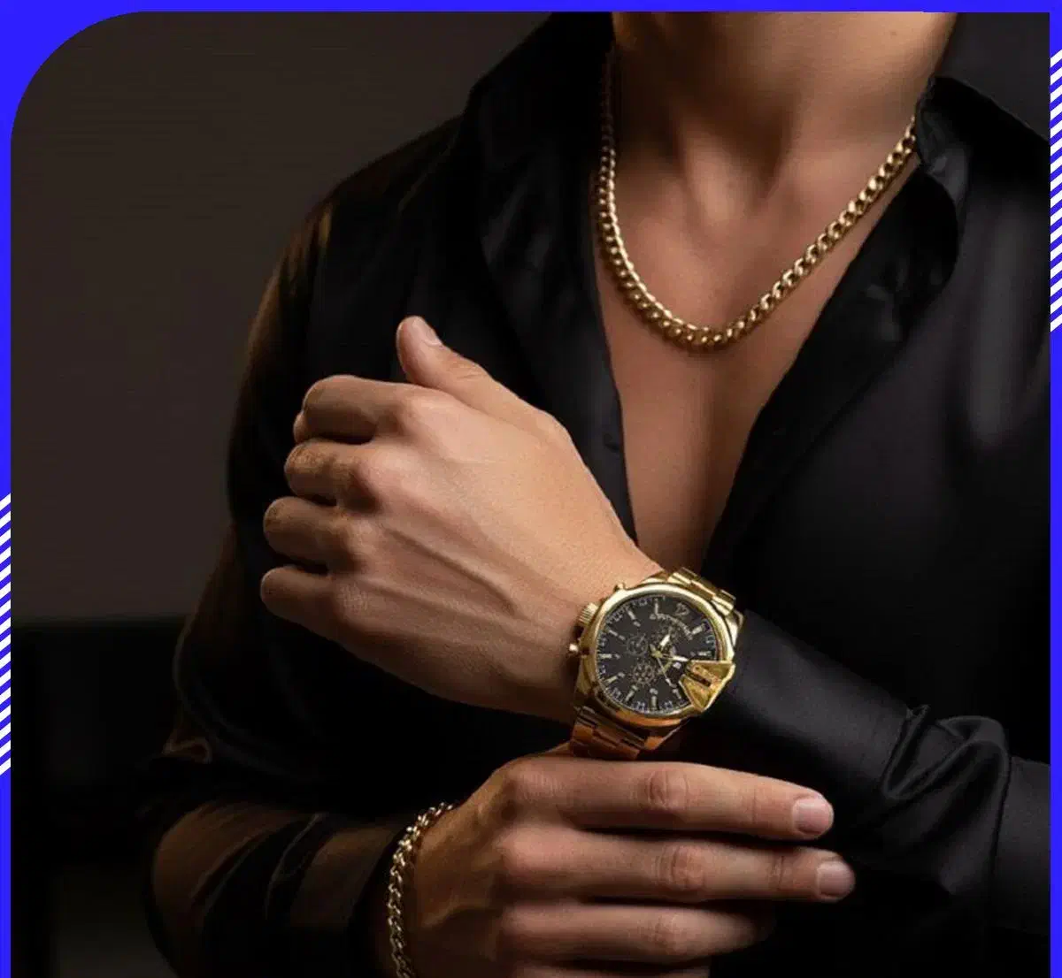 ست ساعت مچی مردانه طلایی صفحه مشکی مدل U700 +|ساعت|کهریزک, |دیوار