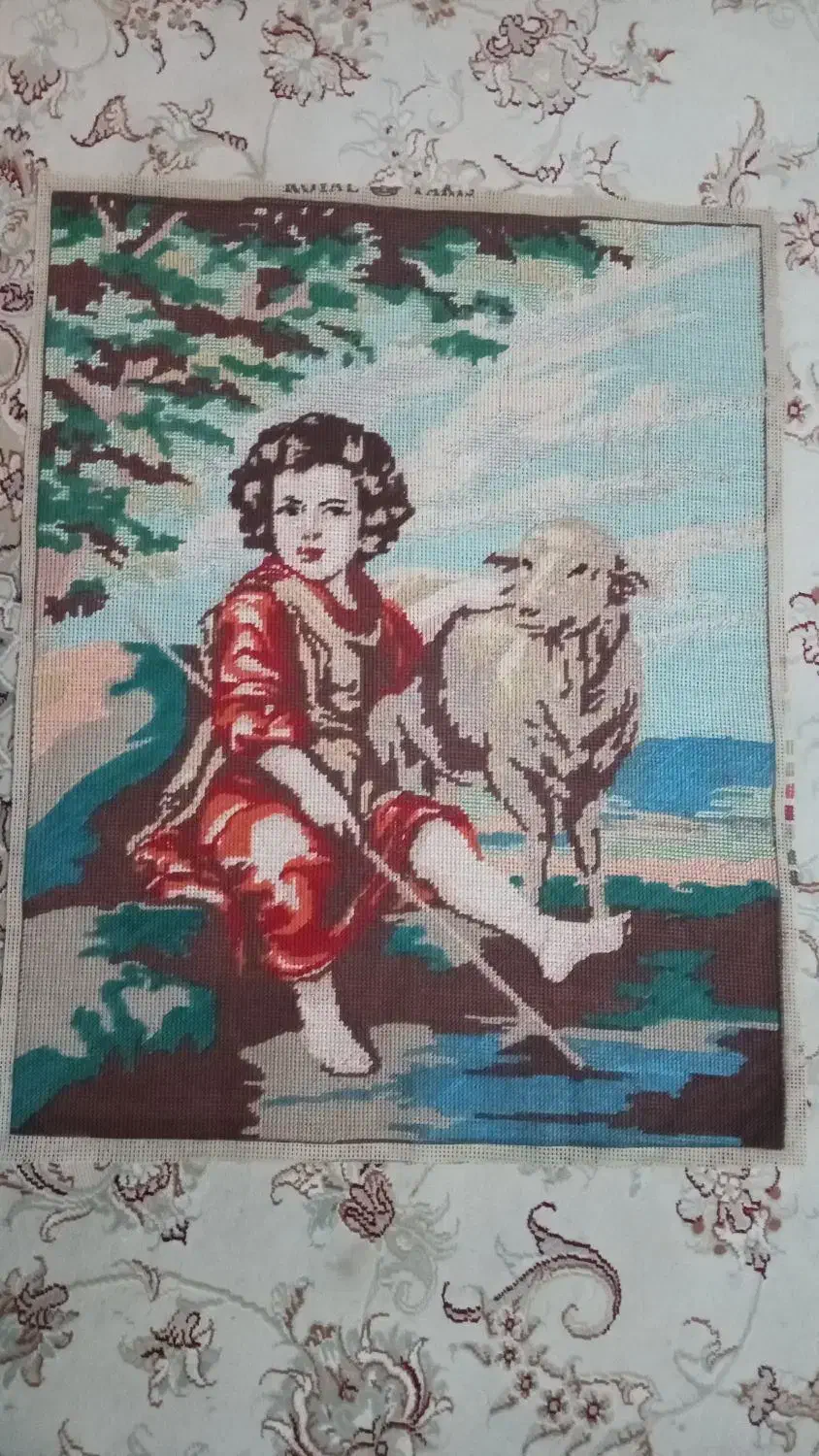 کوبلن قدیمی نوستالژی دوخته شده وخام|تابلو، نقاشی، عکس|اردبیل, |دیوار