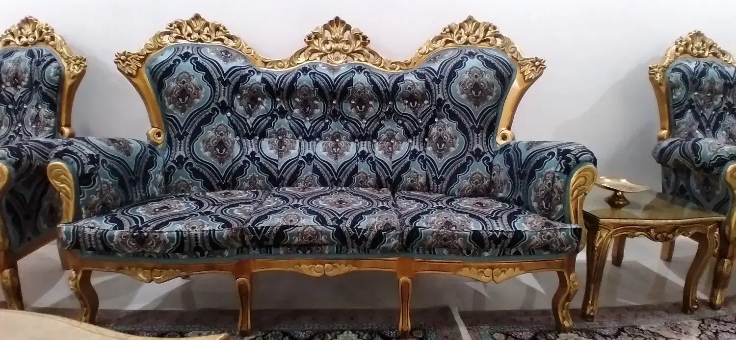 مبل استیل ۹ نفره همراه با میز و دو عسلی|مبلمان خانگی و میز عسلی|تهران, تختی|دیوار