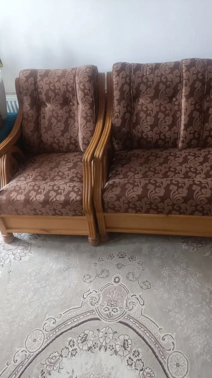 مبلمان ۸ نفره همراه با روکش مبل و میز|مبلمان خانگی و میز عسلی|مبارکه, |دیوار