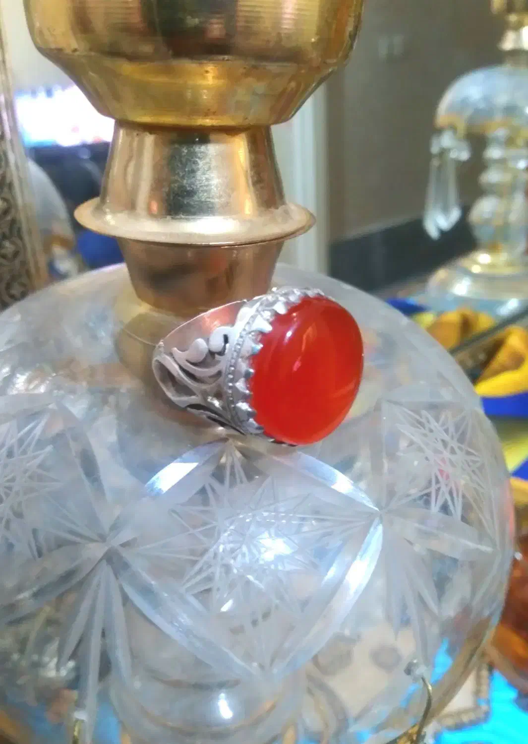 انگشترنقره عقیق یمنی وزن نقره۱۴گرم|جواهرات|قم, شاه ابراهیم|دیوار