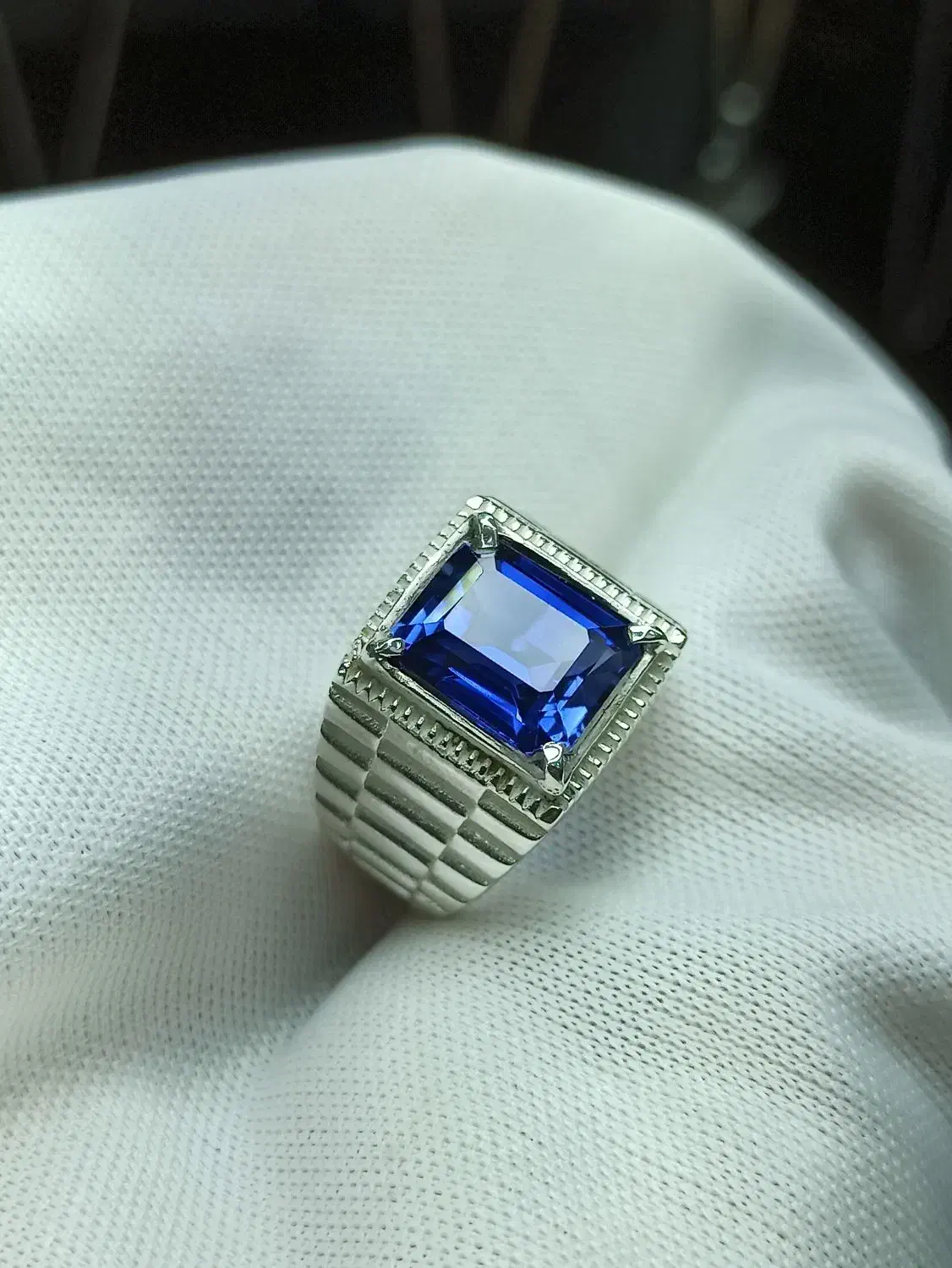 انگشتر نقره برند رولکس یاقوت کبود طبیعی رویال بلو|جواهرات|تهران, چیذر|دیوار