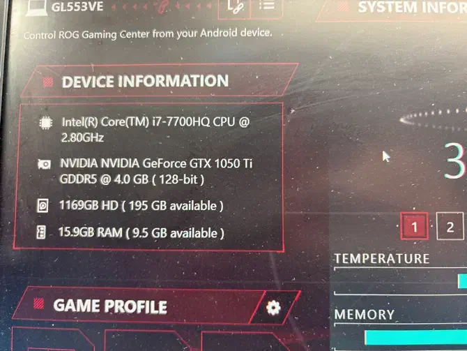 GL553VE لپتاپ ایسوس rog|رایانه همراه|اردبیل, |دیوار