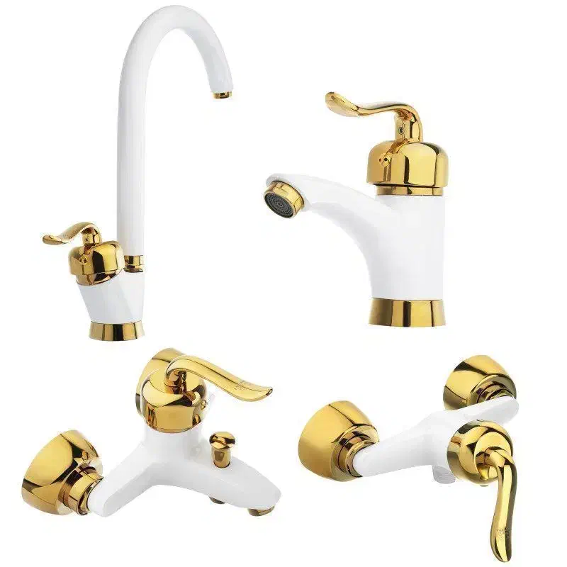 شیرآلات قاجاری سفید طلایی|مصالح و تجهیزات ساختمان|همدان, |دیوار