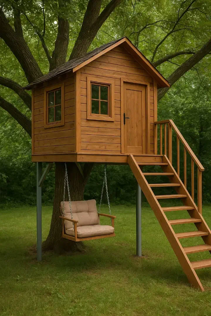 خانه درختی چوبی با اسکلت فلزی|مصالح و تجهیزات ساختمان|فردیس, انبار نفت|دیوار