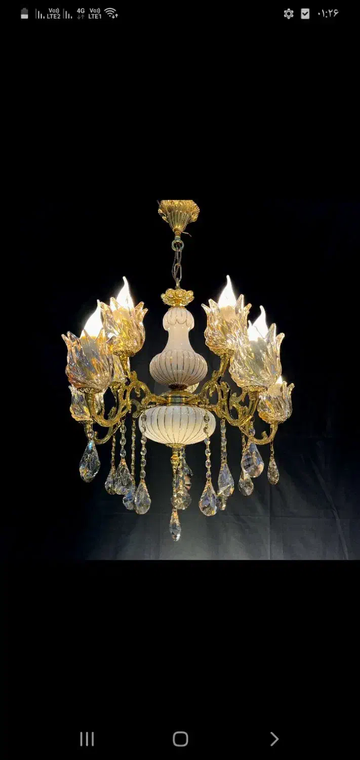 لوسترهلیوس جنس برنج ۱+۷روشنایی سرامیکی dd1234|لوستر و چراغ آویز|تهران, نعمت‌آباد|دیوار