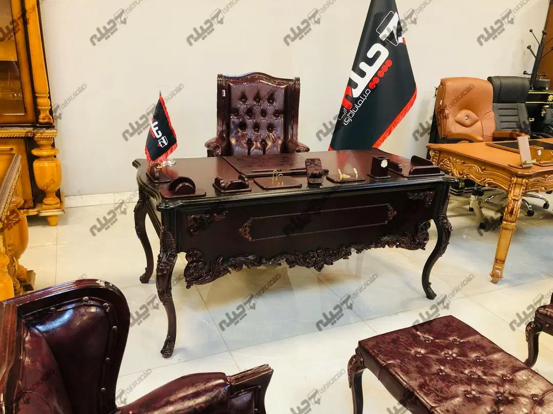 مبلمان اداری کویین تاج دار کلاف چوب راش میز مدیریت|دفتر کار|تهران, فاطمی|دیوار