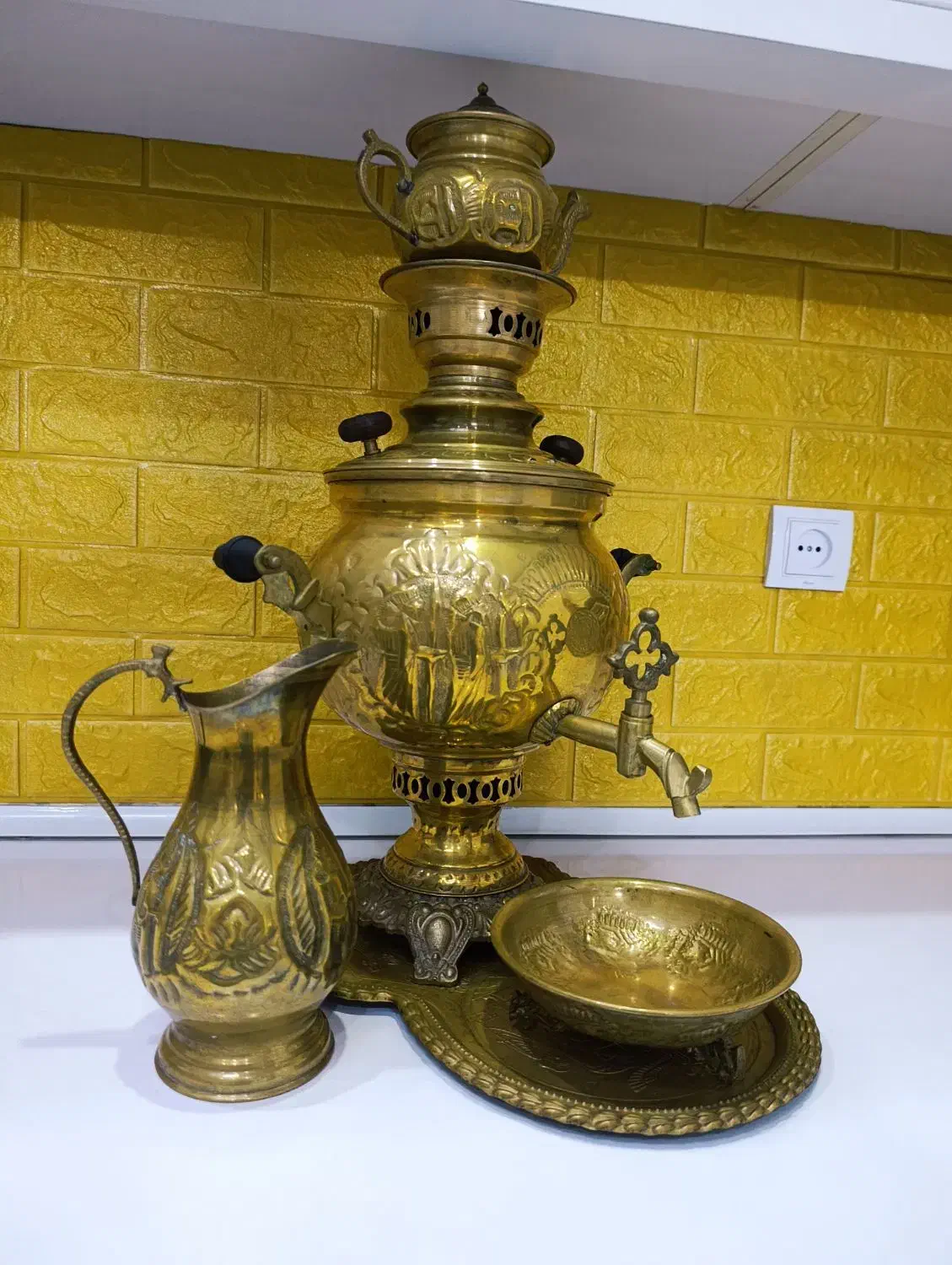 سرویس سماورزغالی در حد نو|کلکسیون اشیاء عتیقه|بهارستان, |دیوار