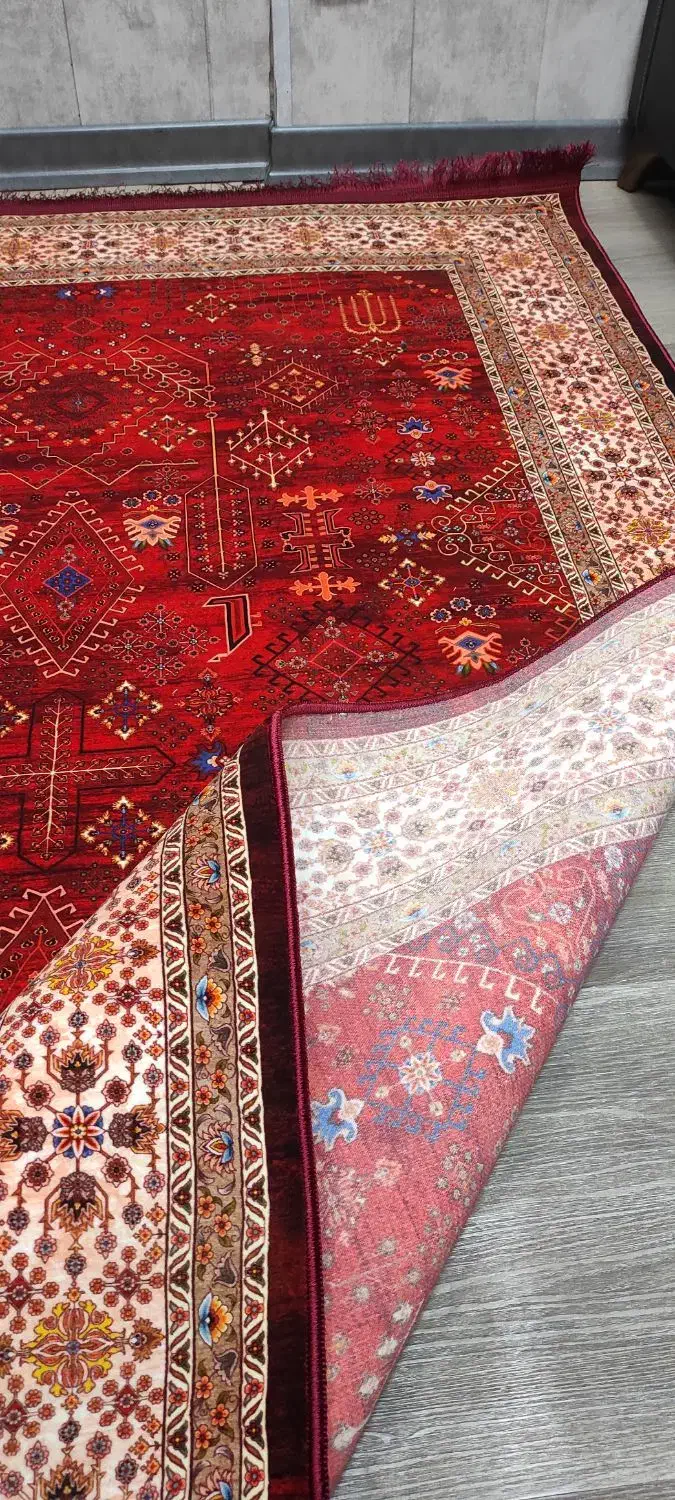 فرش ابریشمی طرح دستباف نقشه سلطان آباد قرمز|فرش|تهران, امین حضور|دیوار