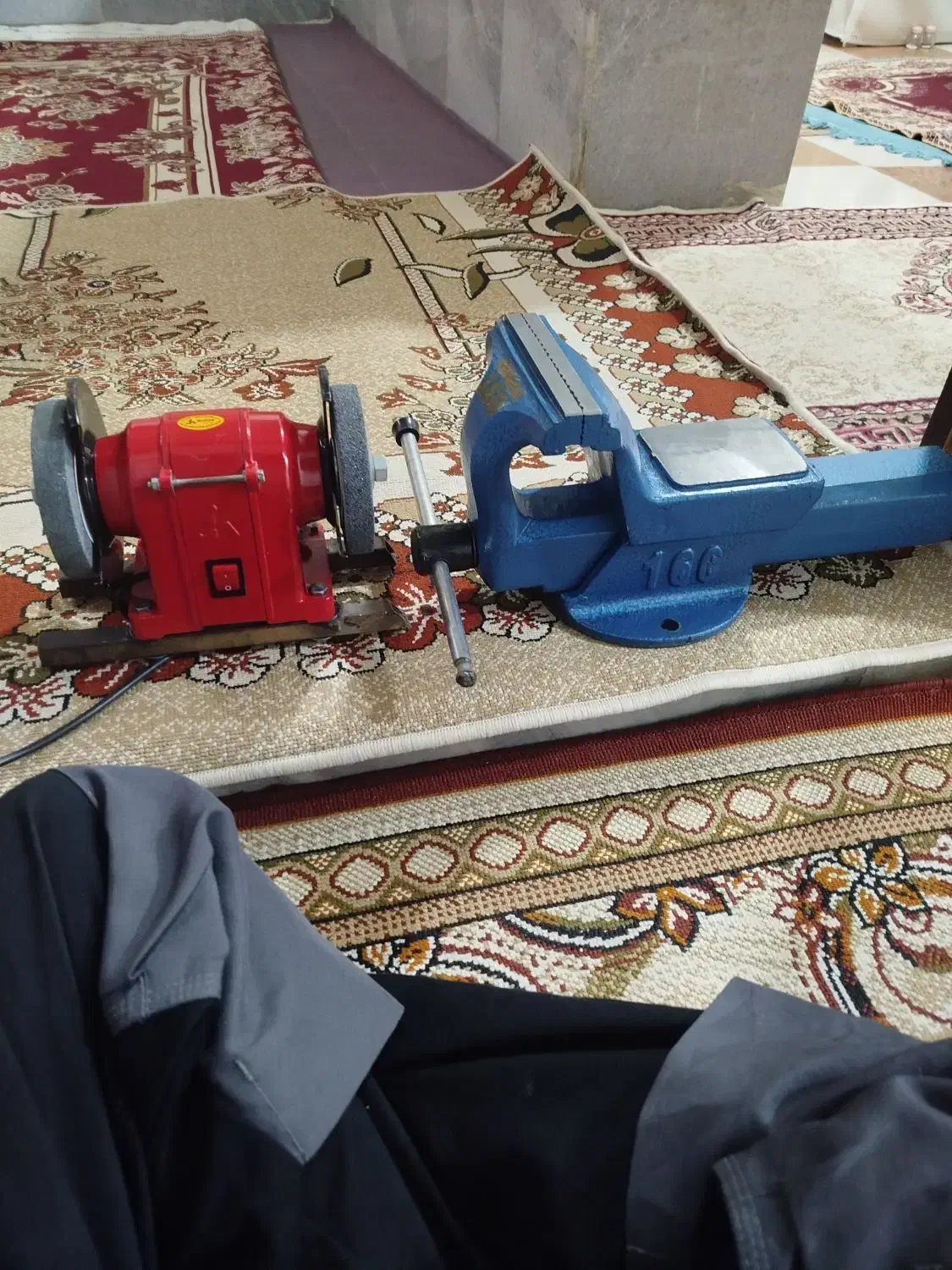 گیره رومیزی وسنگ سمباده نونو قیمت 7900مقطوع|ابزارآلات|قروه, |دیوار