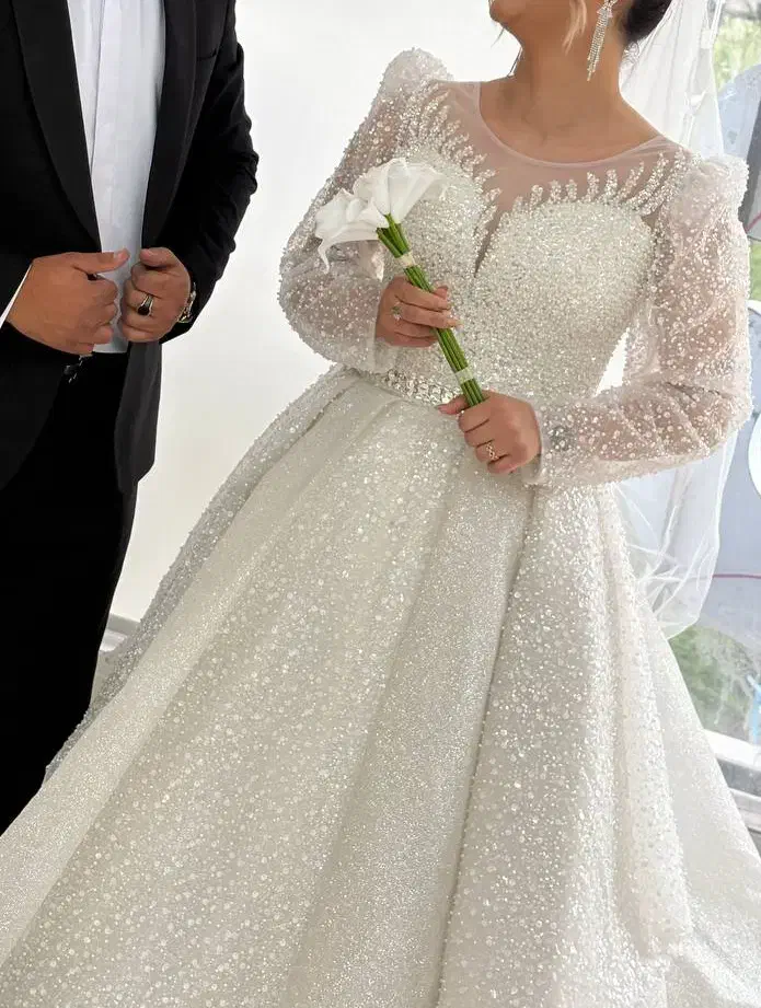 لباس عروس با دامن پرنسسی فول سنگ|لباس|پاکدشت, پاکدشت (مامازند)|دیوار