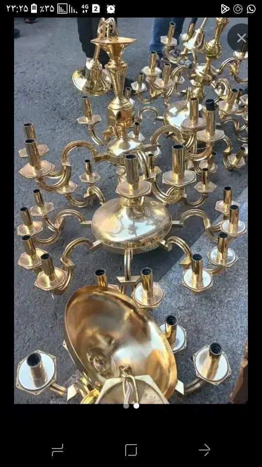 معامله لوسترهای برنجی آب طلا کیلویی ۱۲۰۰|لوستر و چراغ آویز|همدان, |دیوار