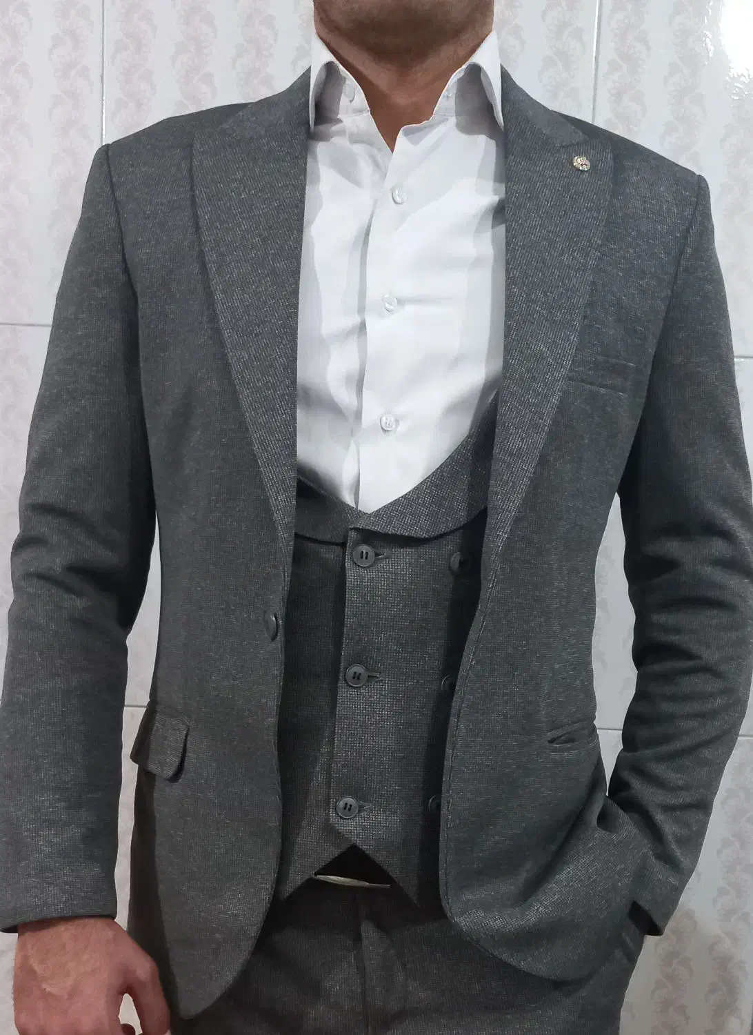 کت و شلوار طوسی سایز ۴۶|لباس|پارس‌آباد, |دیوار