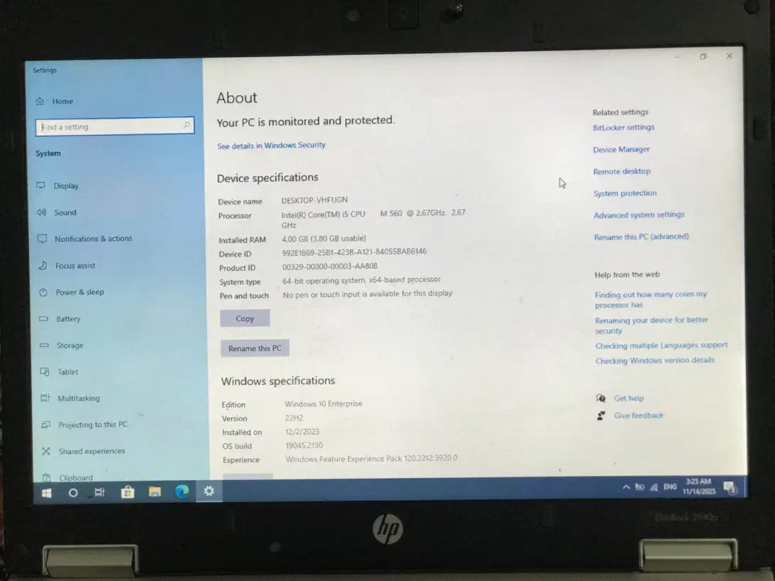 laptop elitebook 2540p|رایانه همراه|تهران, گلستان (شهرک راه آهن)|دیوار