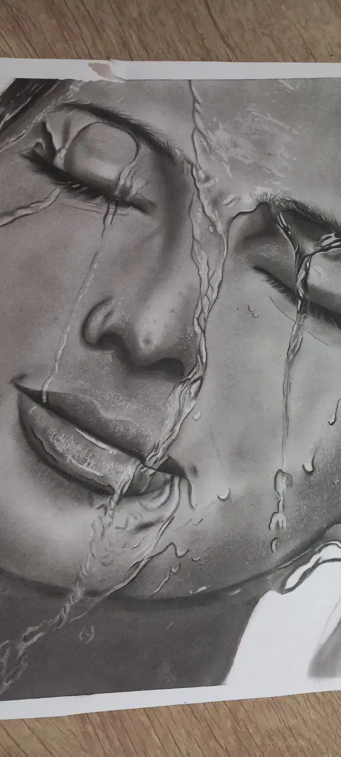 تابلو نقاشی سیاهقلم، رنگ روغن ...|تابلو، نقاشی، عکس|کرمان, |دیوار