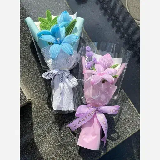 دسته گل روبانی و پیپ پاکن جاودان|گل مصنوعی|اردبیل, |دیوار