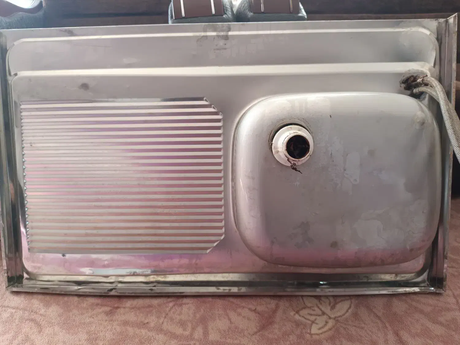 سینک ظرفشویی و شیر استیل|مصالح و تجهیزات ساختمان|مبارکه, |دیوار