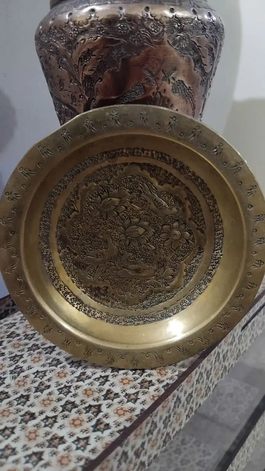 ضروف مسی وبرنجی کهنه|کلکسیون اشیاء عتیقه|ساری, |دیوار