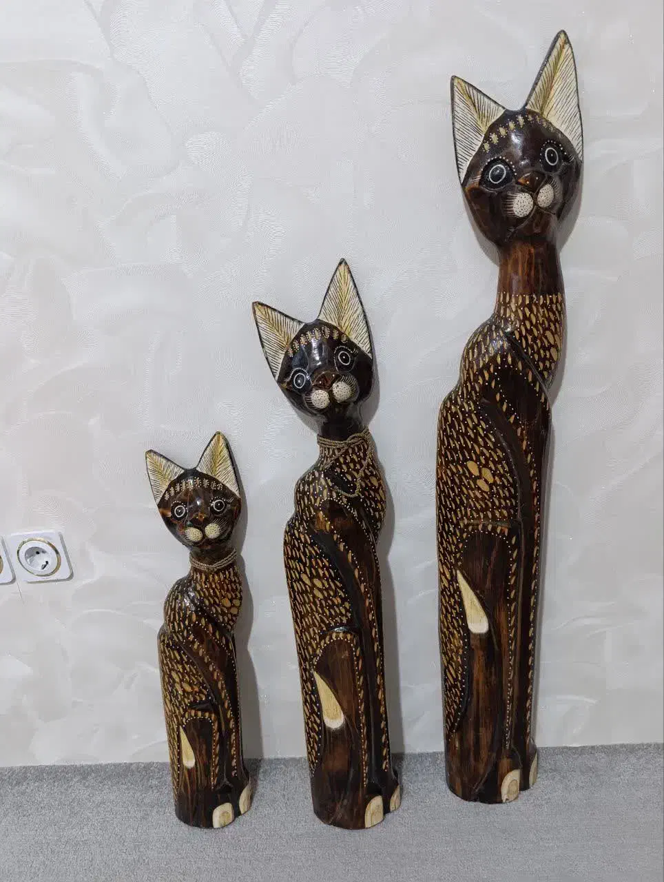 مجسمه گربه چوبی|مجسمه، تندیس، ماکت|مشهد, امیریه|دیوار