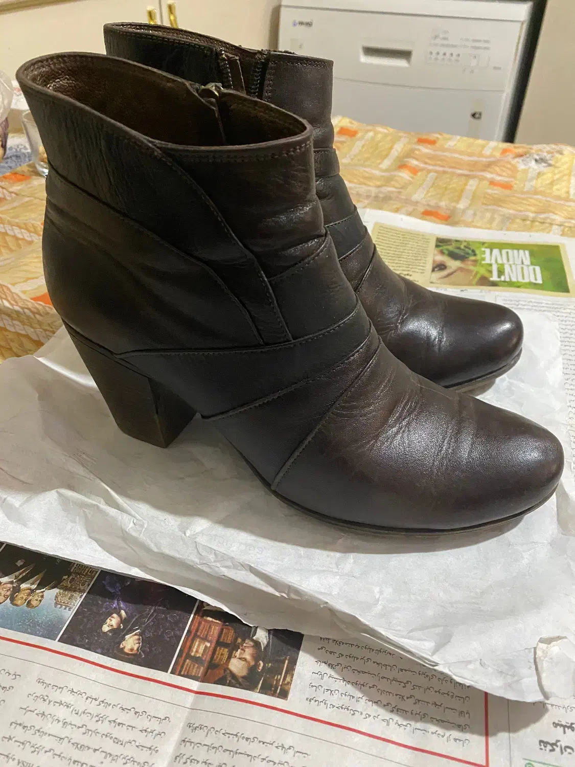 چکمه اصل چرم ترک سایز۳۹|کیف، کفش، کمربند|خوی, |دیوار