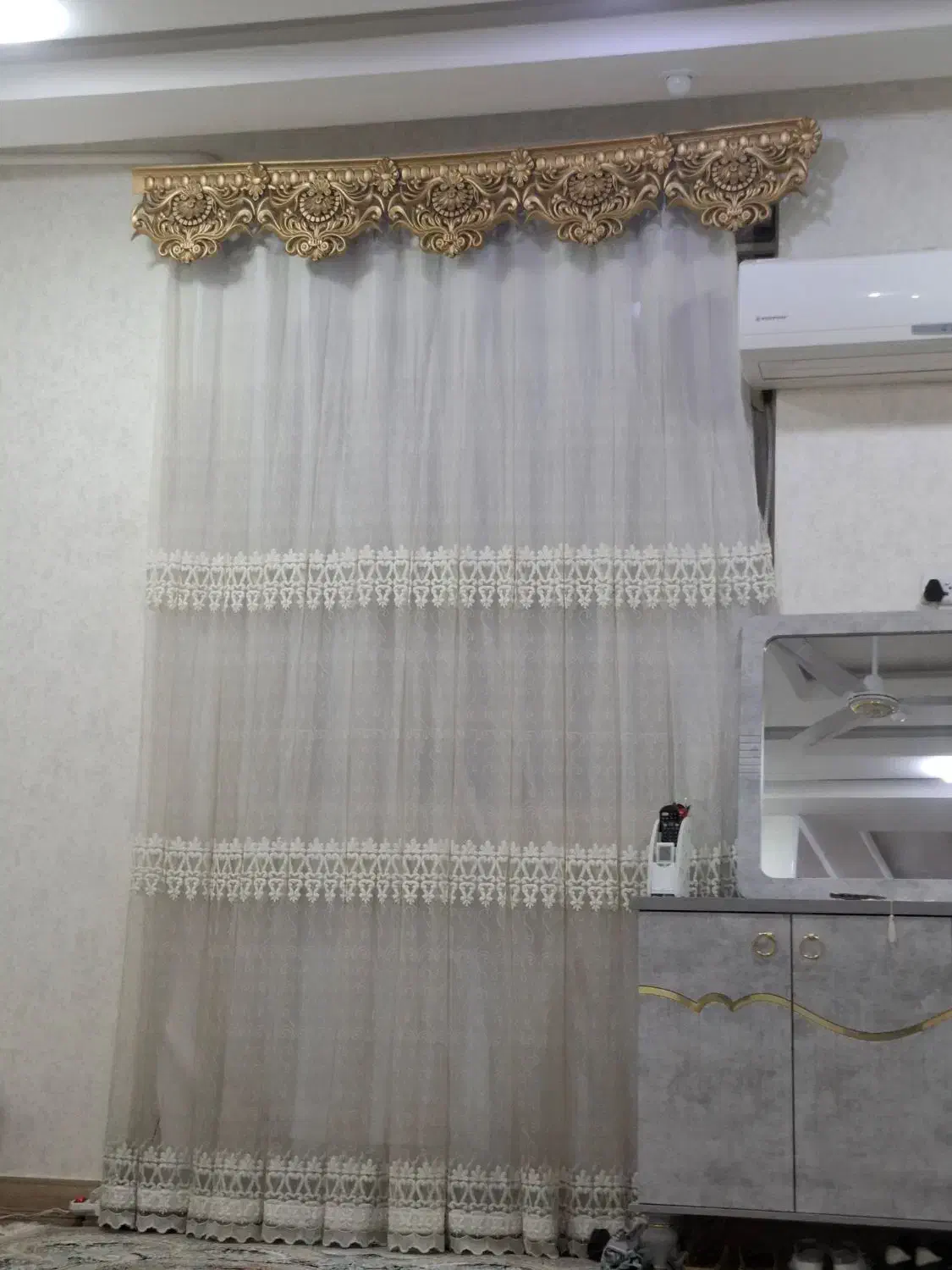 پرده همراه باکتیبه|پرده، رانر، رومیزی|اهواز, کمپلو جنوبی|دیوار