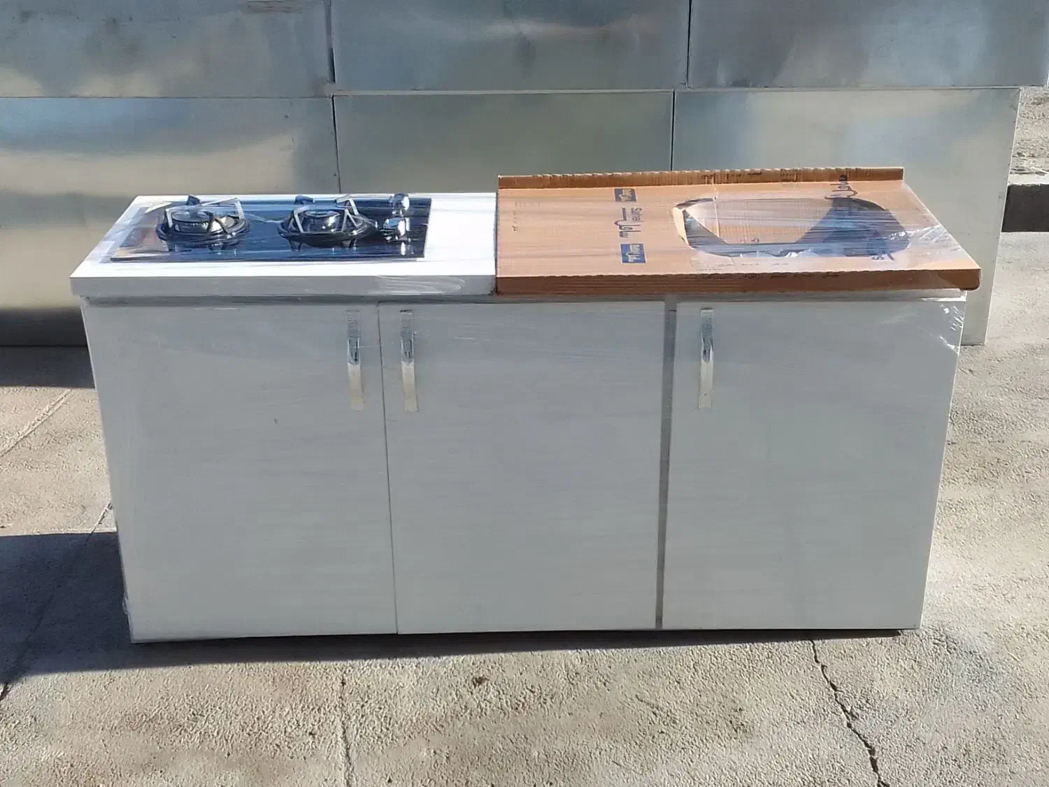 کابینت یک مترو نیم با سینک و گاز دوشعله|مصالح و تجهیزات ساختمان|چهاردانگه (تهران), |دیوار