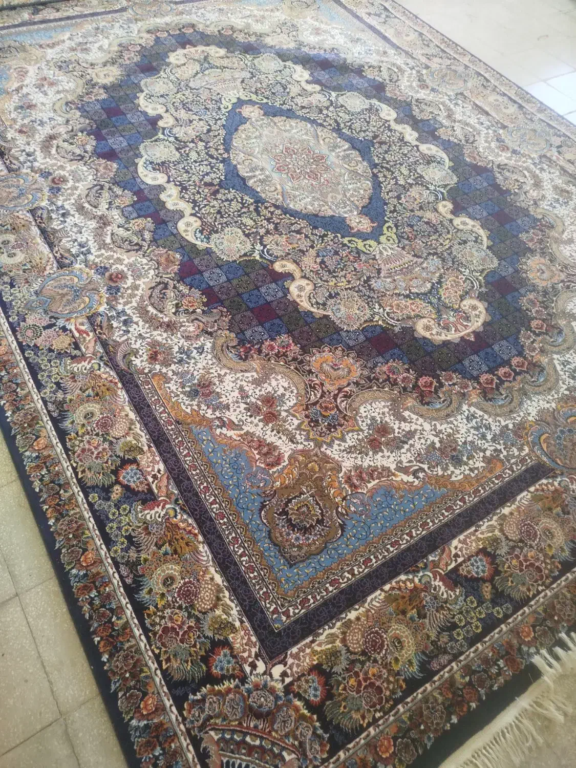 فرش خونگی نو اکرولیک تک|فرش|آران و بیدگل, |دیوار