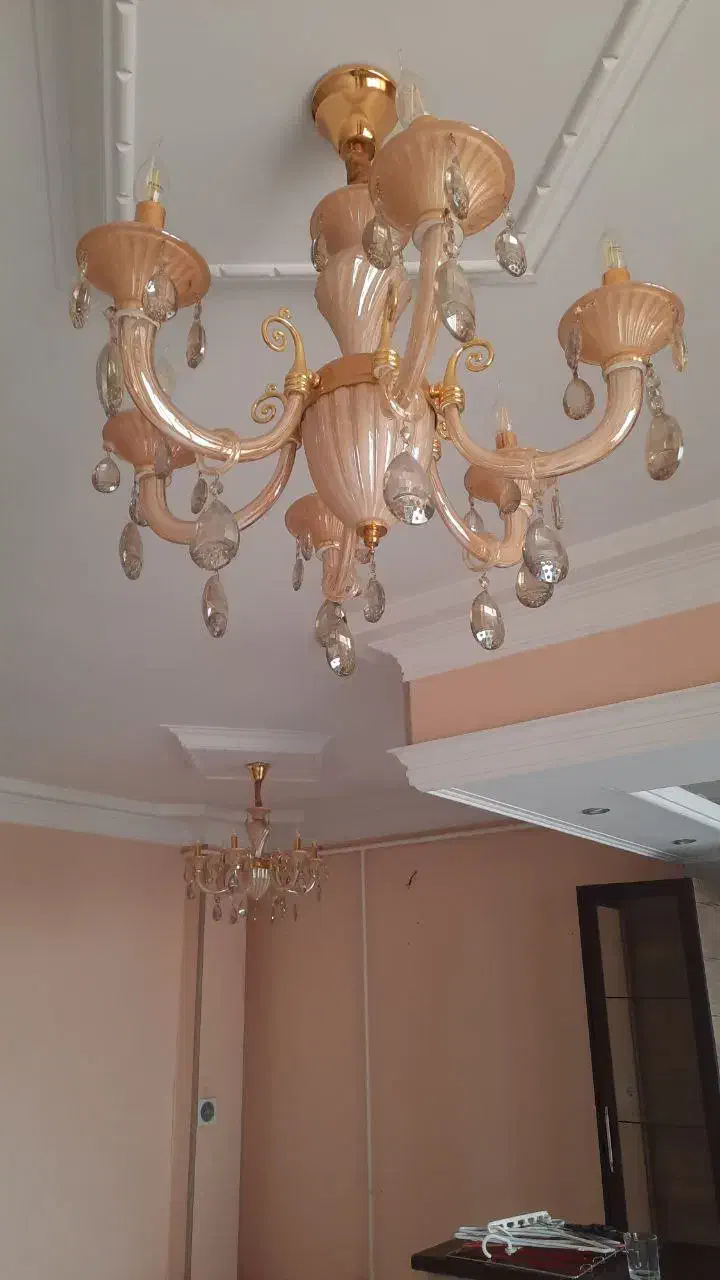لوستر سرامیکی عسلی|لوستر و چراغ آویز|قزوین, |دیوار