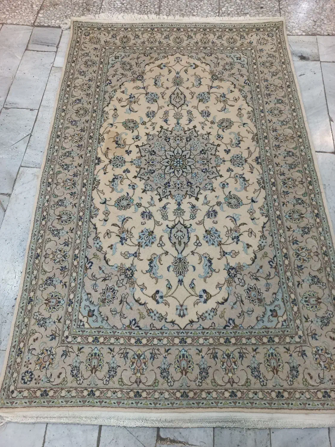 قالیچه کاشان کرم دستباف|فرش|تهران, جابری|دیوار