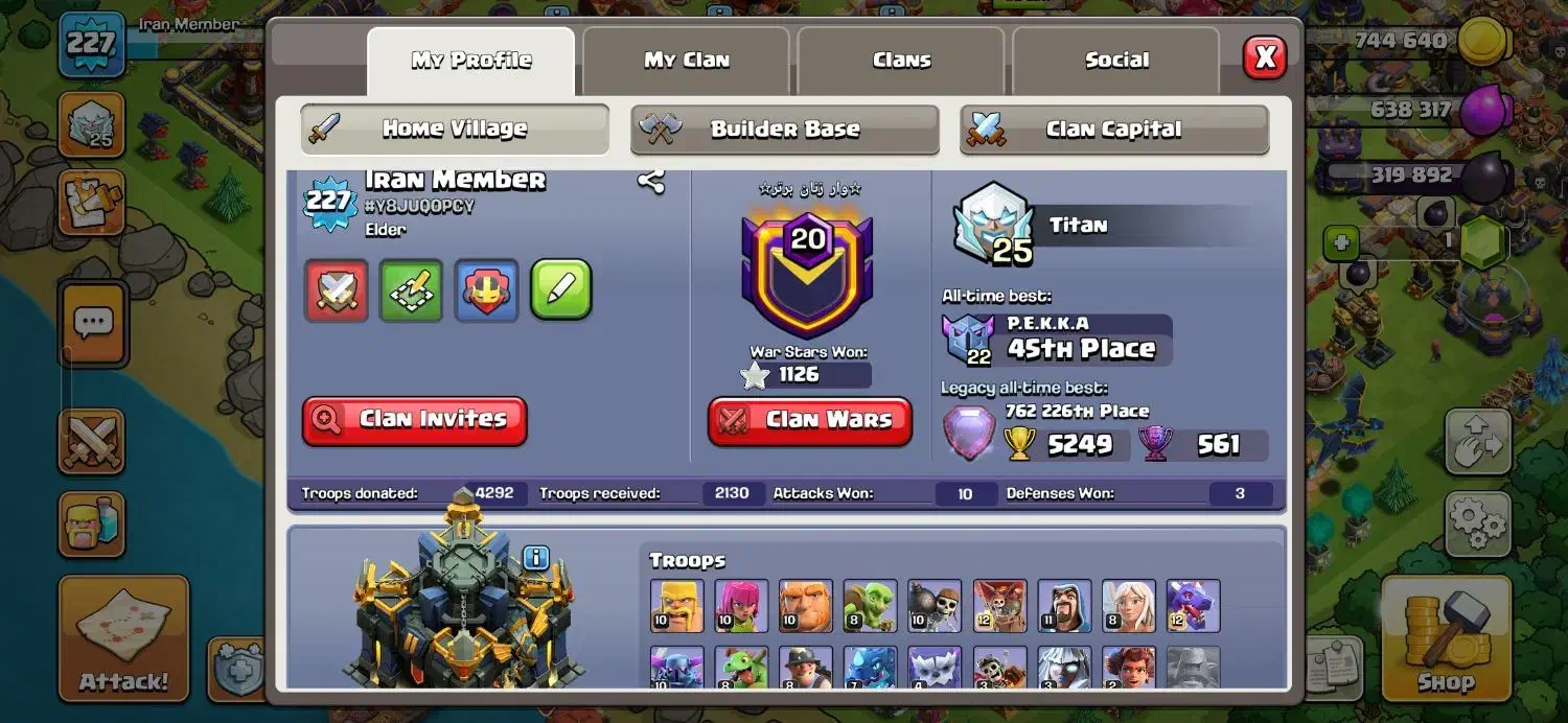 اکانت کلش لول ۲۲۷ تان ۱۷|کنسول، بازی ویدئویی و آنلاین|بومهن, |دیوار