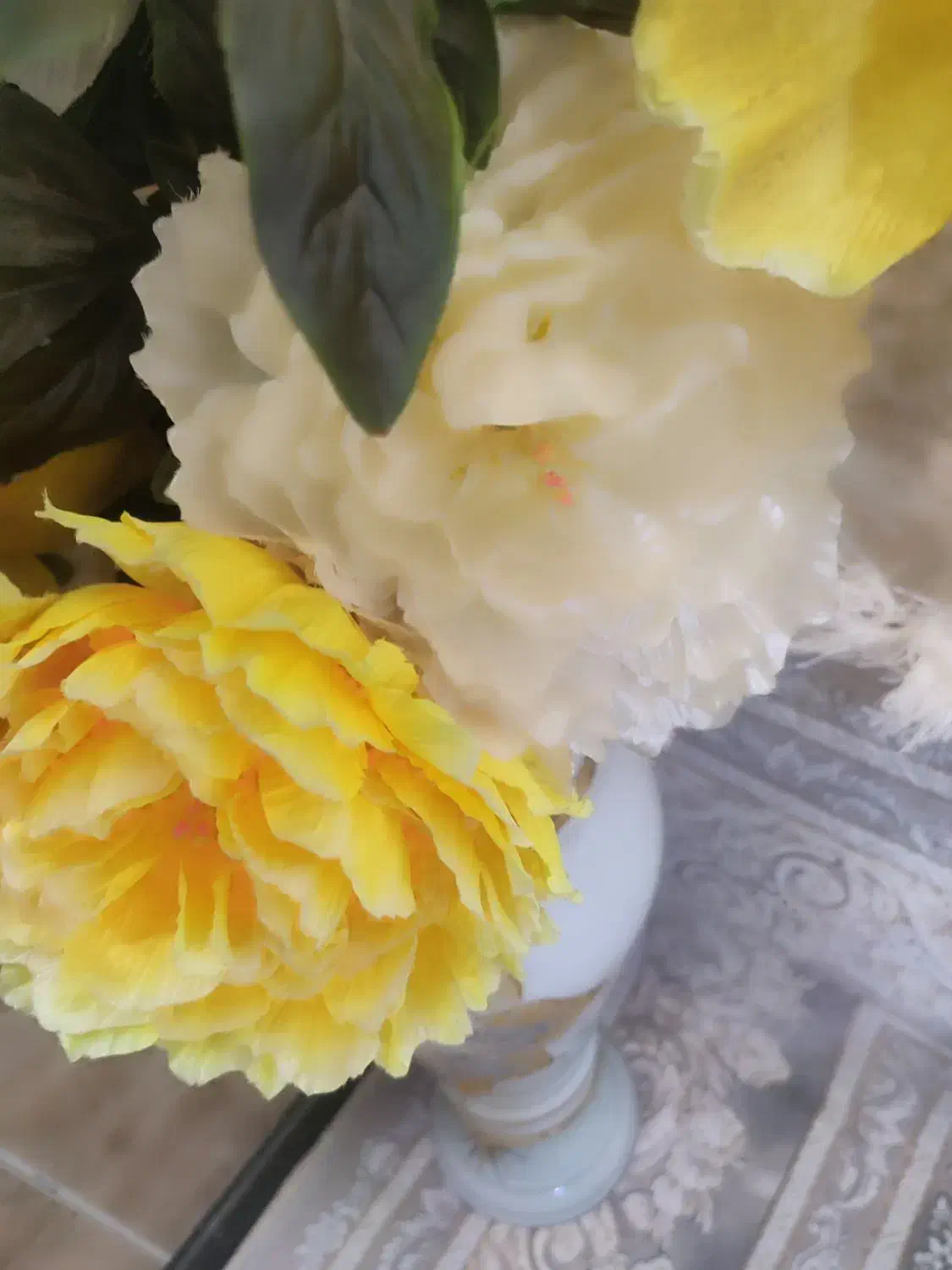 گل مصنوعی 3شاخه بزرگ همراه گلدان|گل مصنوعی|جوانرود, |دیوار