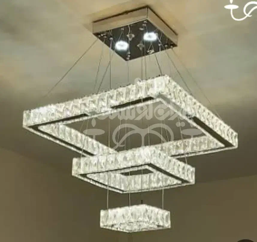 لوستر مدرن  LEDکریستالی|لوستر و چراغ آویز|اردبیل, |دیوار