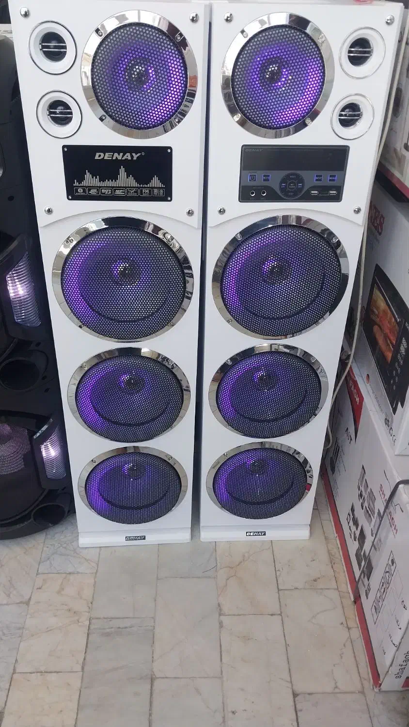 اسپیکر سفید دنای رقص نوردار (فروشگاه دیاردوست)|سیستم صوتی خانگی|اردبیل, |دیوار