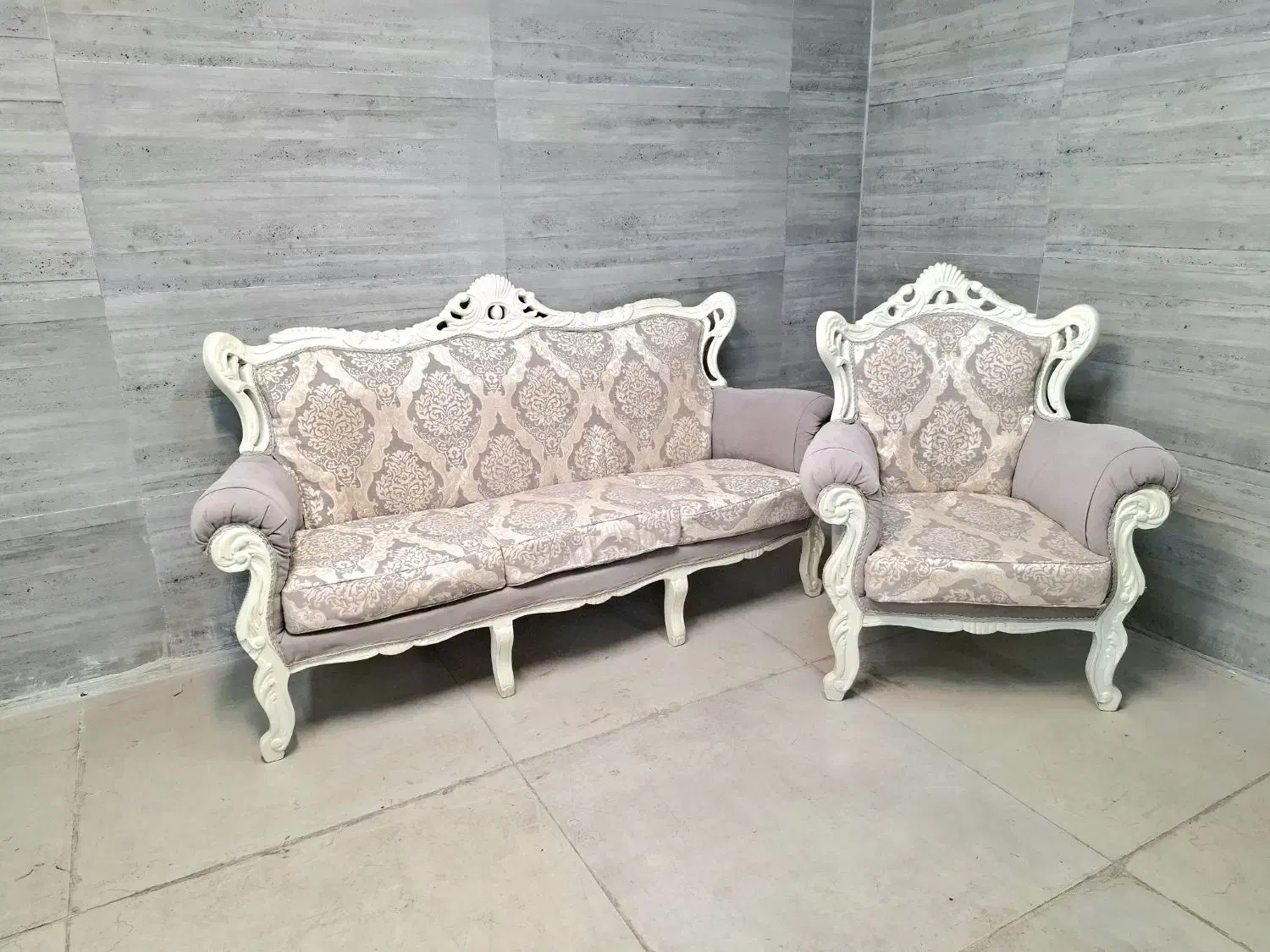 مبل استیل صدفی ۹ نفره با میز و عسلی|مبلمان خانگی و میز عسلی|اصفهان, جلالیه|دیوار