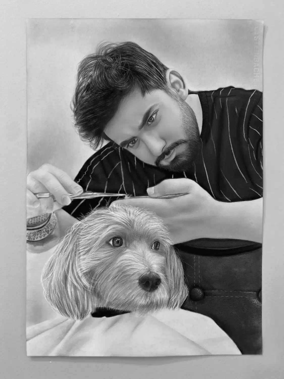 نقاشی سیاهقلم|تابلو، نقاشی، عکس|تهران, استاد معین|دیوار