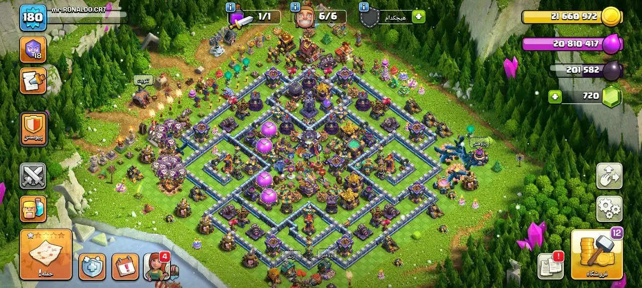 اکانت کلش آف کلنز  تان 15 اول 180|کنسول، بازی ویدئویی و آنلاین|اصفهان, گرکان|دیوار