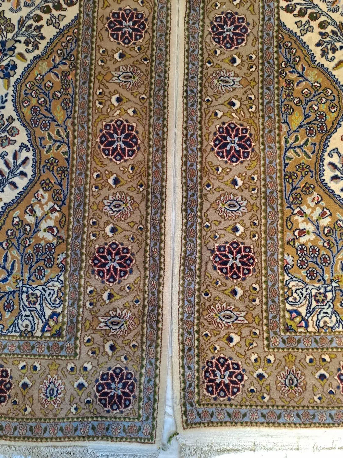 یکجفت قالیچه اصفهان کارکرده ویکتخته زریم تبریزنو|فرش|تهران, ونک|دیوار