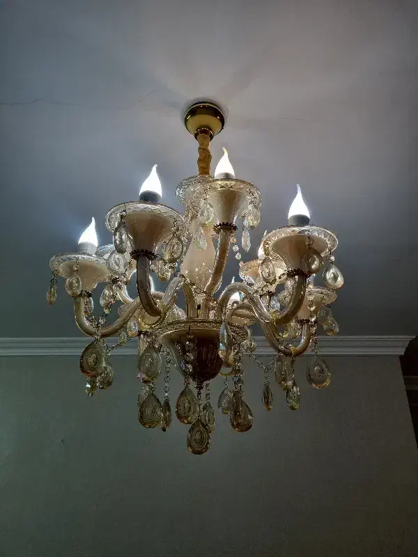 لوستر ۹شعله کریستال|لوستر و چراغ آویز|گرگان, |دیوار