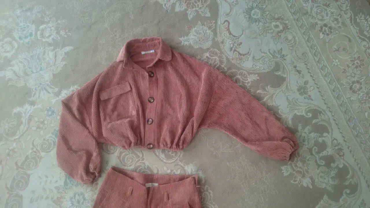 کراپ و شلوار مخمل کبریتی رنگ آجری سایز 40|لباس|سبزوار, زینبیه|دیوار