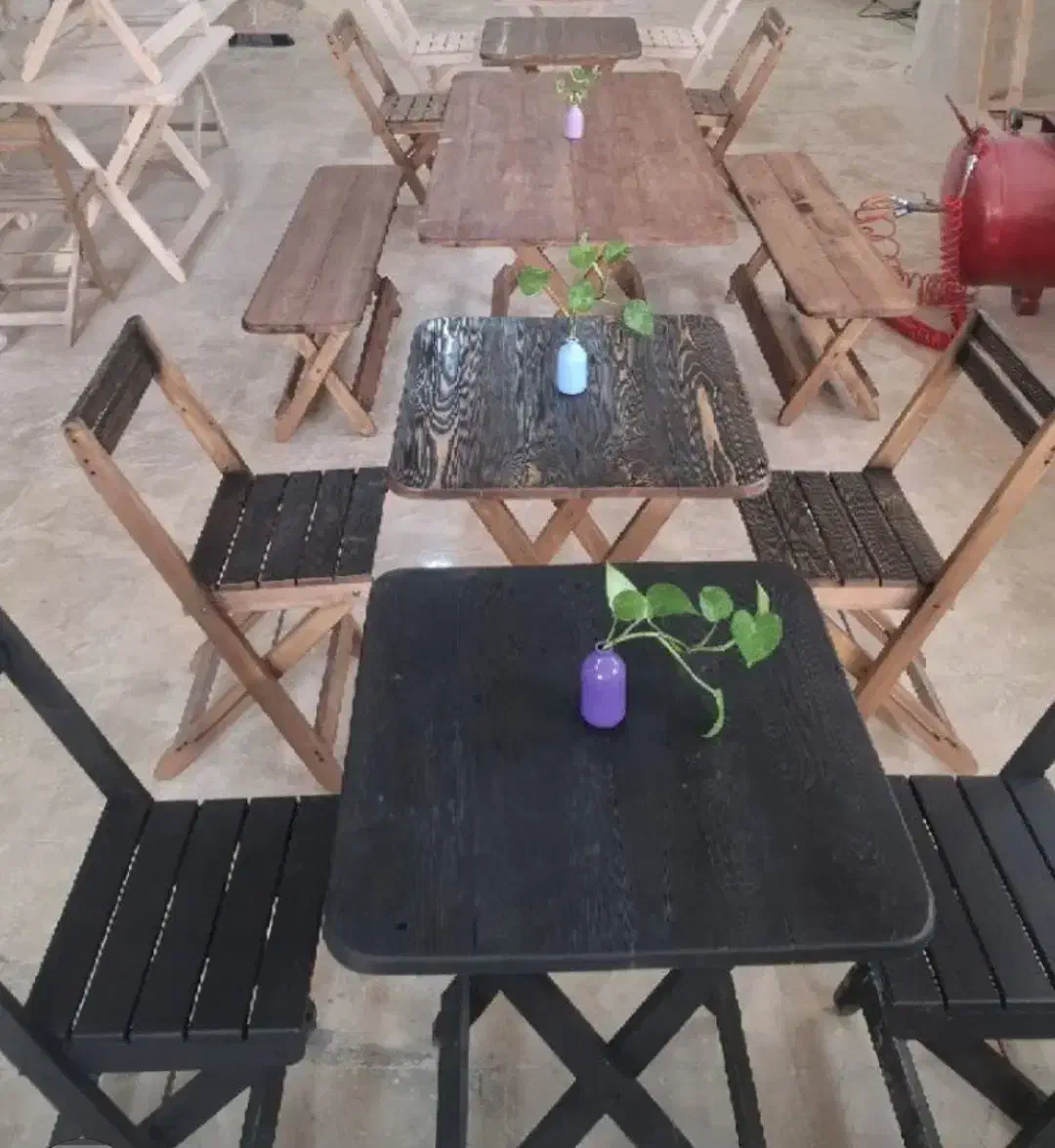 انواع میز و صندلی های چوبی تاشو ضد آب|میز و صندلی غذاخوری|قم, نیروگاه|دیوار