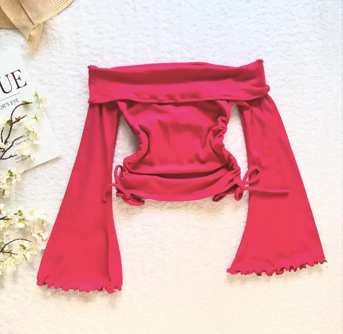 کراپ یقه قایقی استین کلوش مجلسی فانتزی|لباس|شیراز, میانرود|دیوار