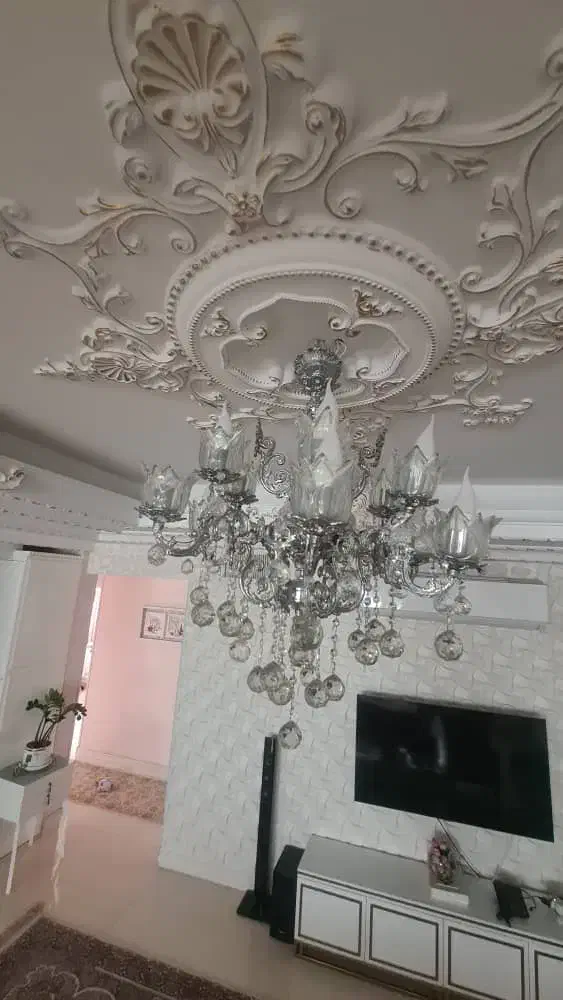 لوستر تمام برنج باروکش کروم|لوستر و چراغ آویز|پاکدشت, پاکدشت (مامازند)|دیوار