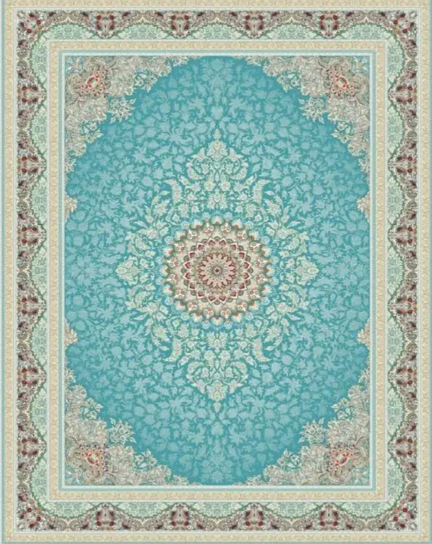 فرش 12متری فیروزه ای مجلل با تراکم ۳۶۰۰|فرش|یاسوج, |دیوار