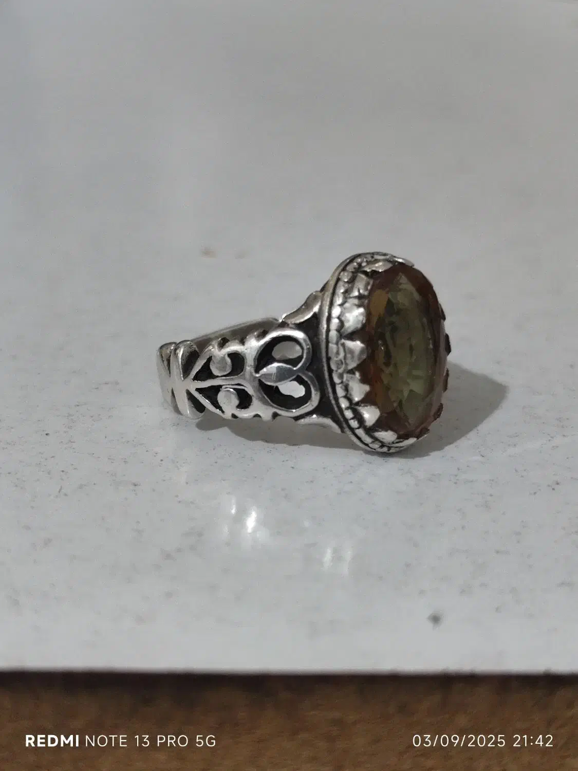 انگشتر نقره نگین اکساندریت هفت رنگ|جواهرات|شیراز, دروازه قران|دیوار