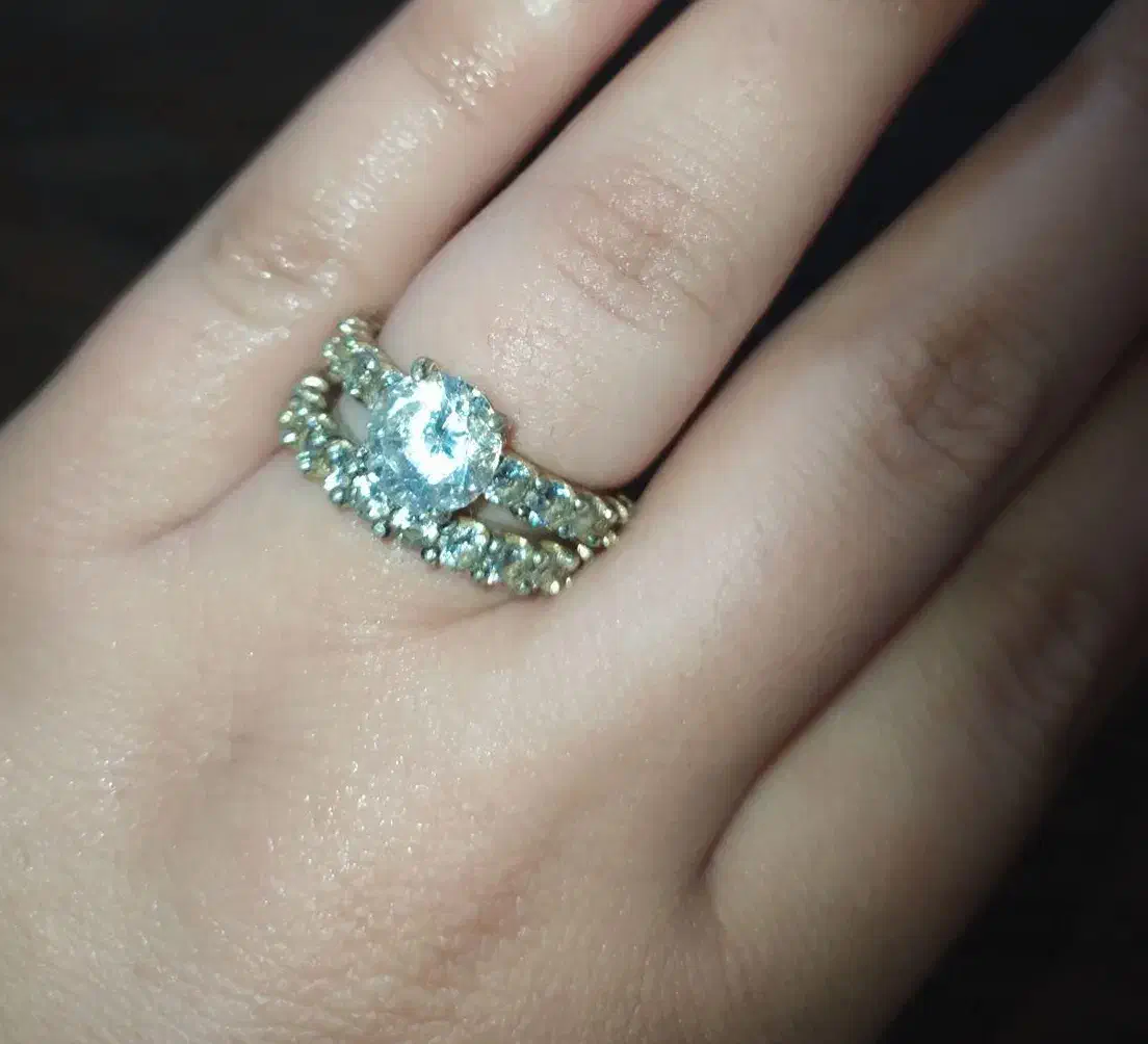 حلقه و پشت حلقه نقره اصل|جواهرات|بیضا, |دیوار