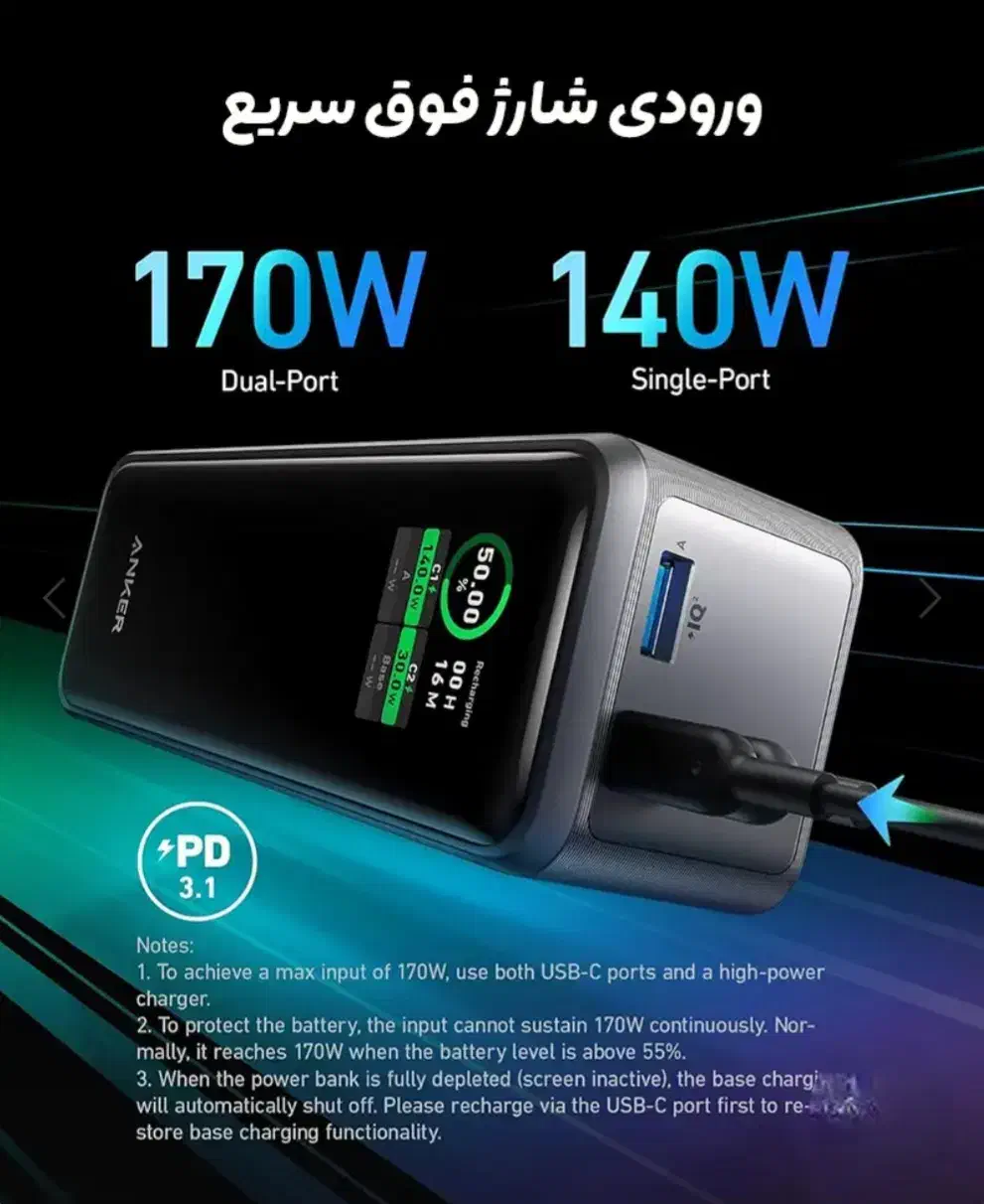 پاور بانک ۲۵۰ واتی انکر  A1340|لوازم جانبی موبایل و تبلت|قدس, شهر‌قدس|دیوار