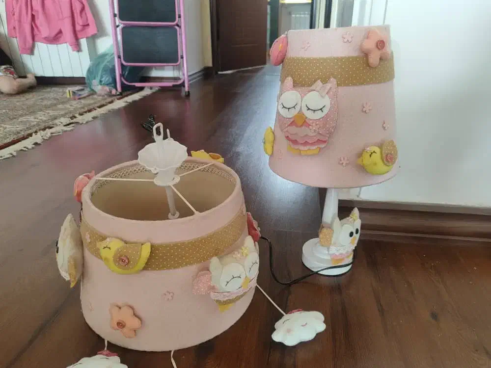 آباژور و چراغ سقفی مخصوص اتاق کودک و نوجوان|چراغ خواب و آباژور|لاهیجان, کوه بیجار|دیوار