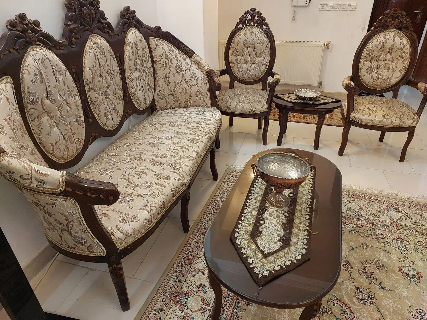 مبلمان استیل ۸ نفره چوب سالم و محکم|مبلمان خانگی و میز عسلی|آمل, |دیوار
