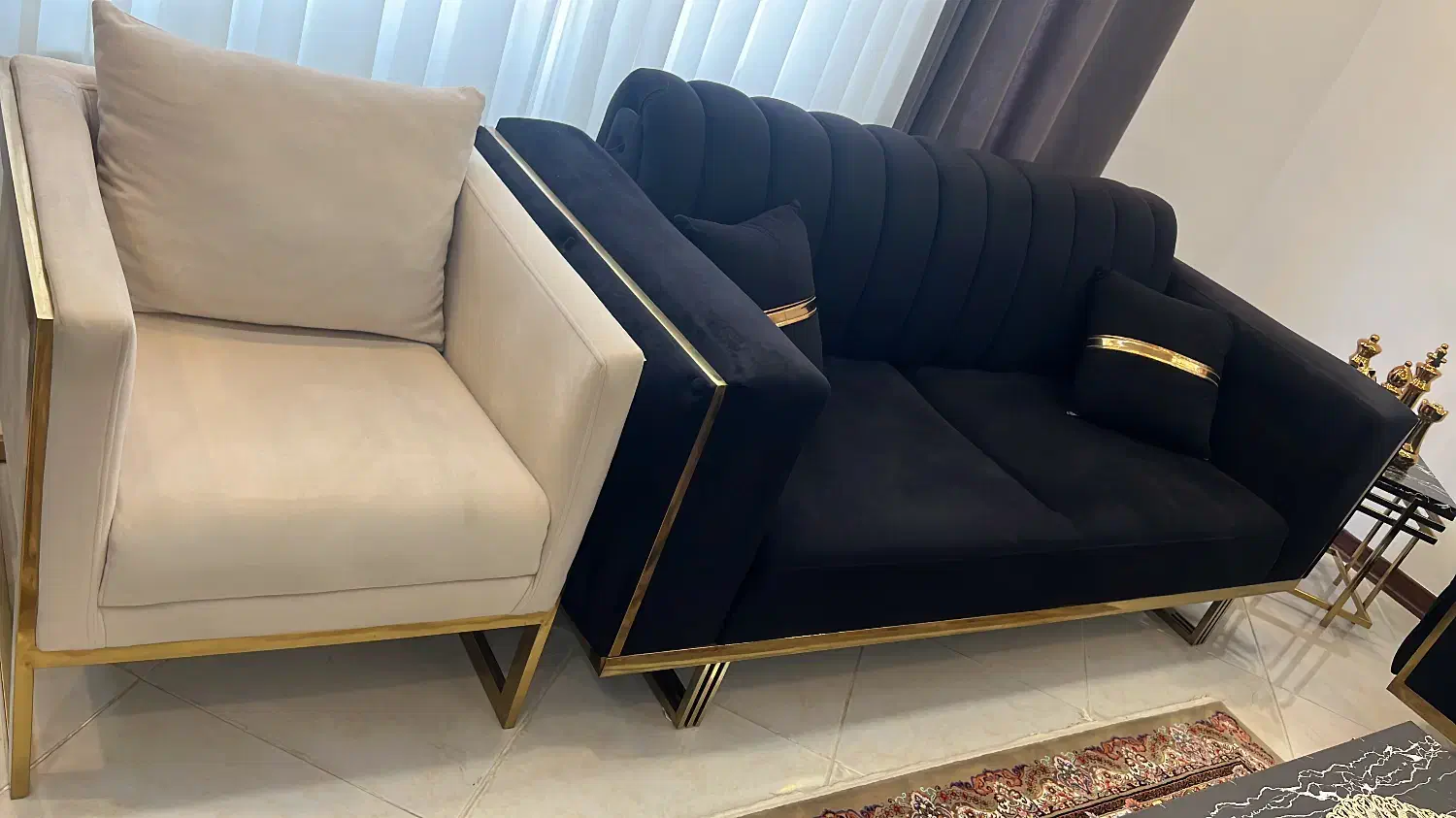 فروش مبل ۸نفره استیل ابکاری شده|مبلمان خانگی و میز عسلی|رشت, پل تالشان|دیوار