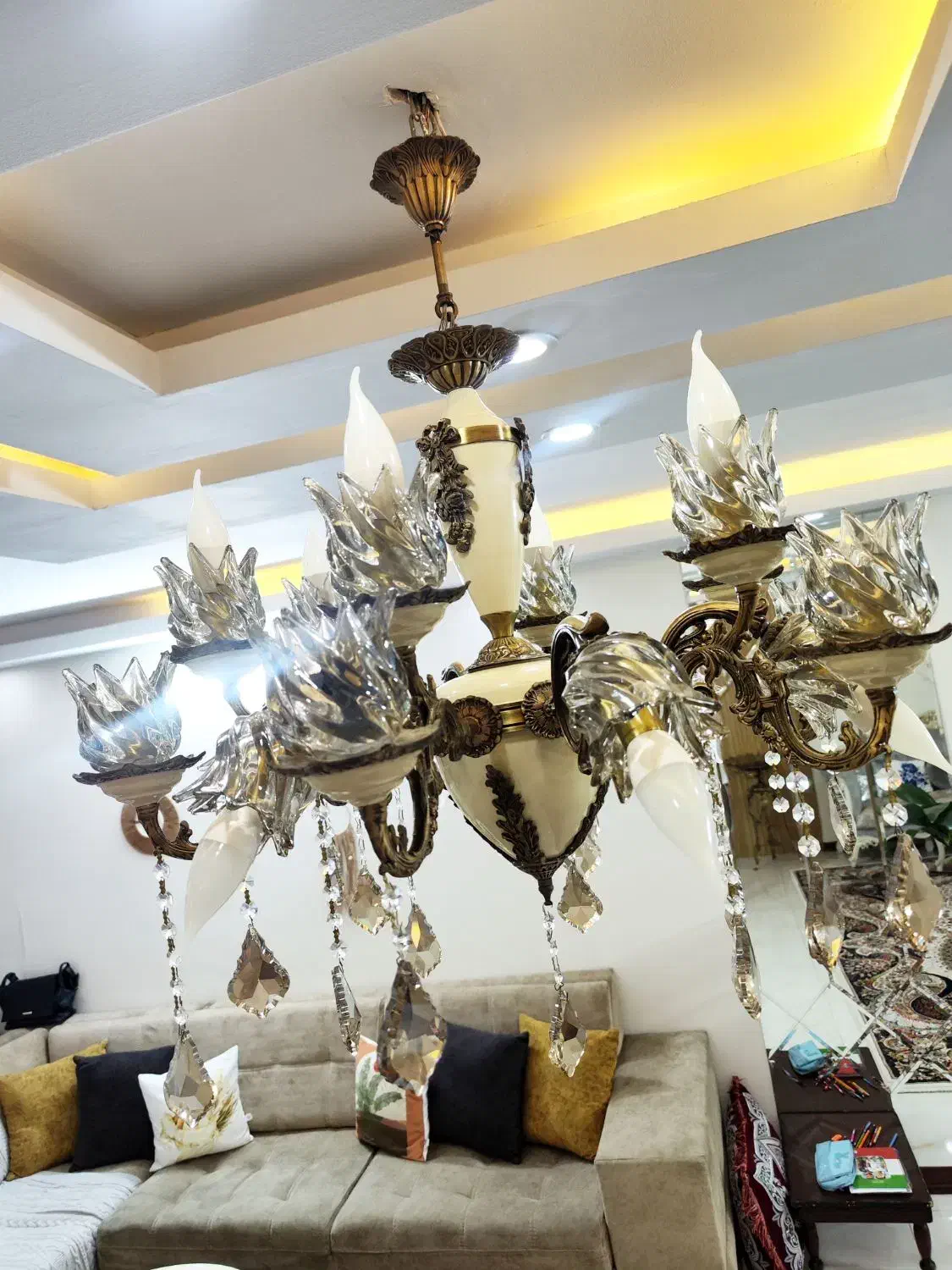 لوستر برنج 18 شاخه|لوستر و چراغ آویز|تهران, افسریه شمالی|دیوار